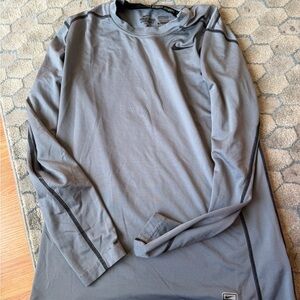 Nike Men's Charcoal Long Sleeve Tee
